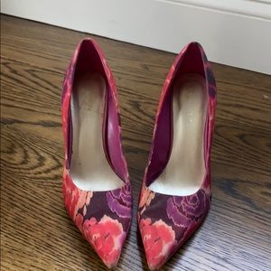 Nine West floral heels
